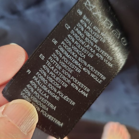 H&M Dark Grey Wool-Blend Pea Coat - Size 4 - Picture 11 of 11